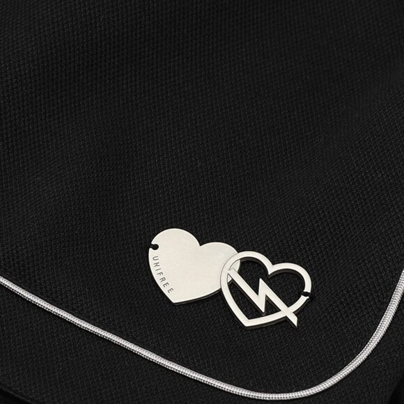 B.Sure Black Heart Embroidered Casual Shorts - Picture 3 of 4